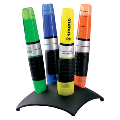 Evidenziatori Stabilo Luminator 2-5 mm a set da scrivania da 4 - 7104-2