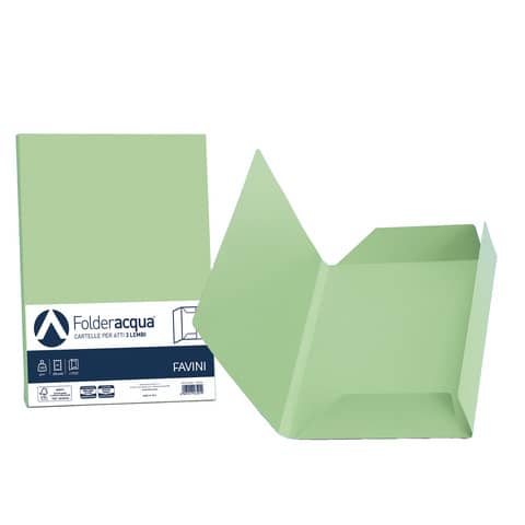 Cartellina 3 lembi Favini FOLDER 3L Luce verde chiaro 09 conf.25 - A50P434