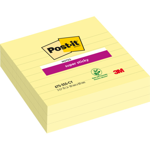 Foglietti riposizionabili Post-it? Super Giallo Canary? conf. 3 pz 675-SS3-CY-EU