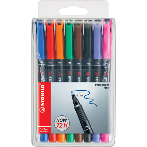 Penne Stabilo OHPen universal Fine (F) 0 astuccio da 8 - 842/8