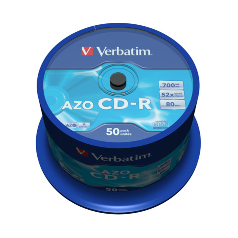 CD-R AZO Verbatim 52x 700 MB Spindle Cas da 50 cd-r - 43343