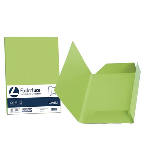 Cartellina 3 lembi Favini FOLDER 3L Luce pistacchio 54 conf.25 - A50M434