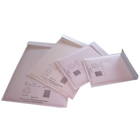 Busta imbottita WeWave in carta kraft, i bianco - conf. 10 buste - WW150215/10