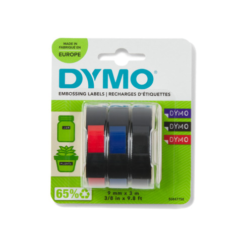 Nastri a rilievo per etichettatrici Dymo blister da 3 - S0847750