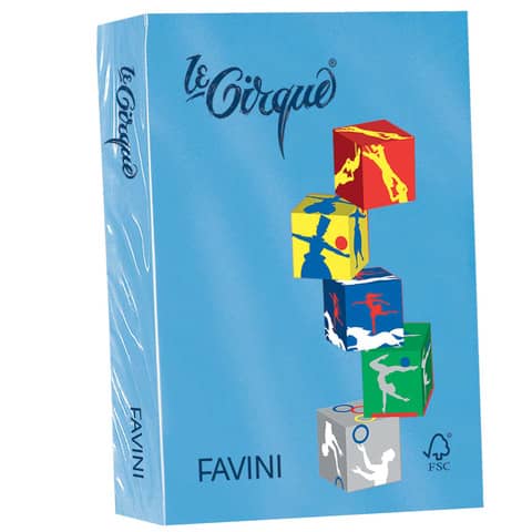 Carta colorata FAVINI LE CIRQUE per tutt azzurro reale 204 500 fogli - A71G504