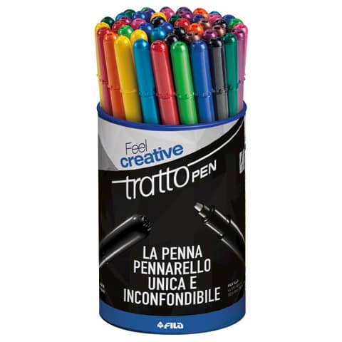 Penne a punta sintetica TRATTO Pen Metal barattolo da 50 - F807100