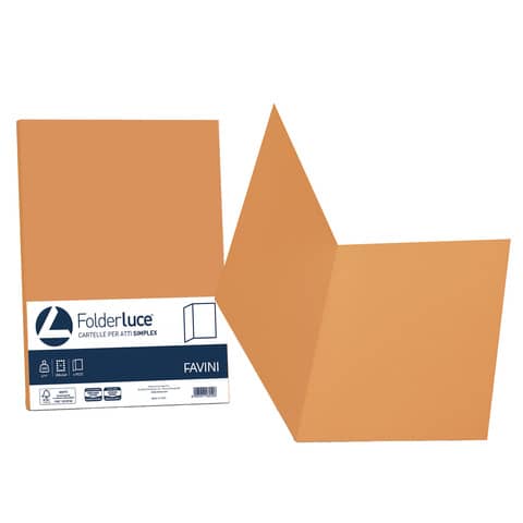 Cartellina semplice FAVINI FOLDER S cart 25x34cm arancio 56 conf.50 - A50E664