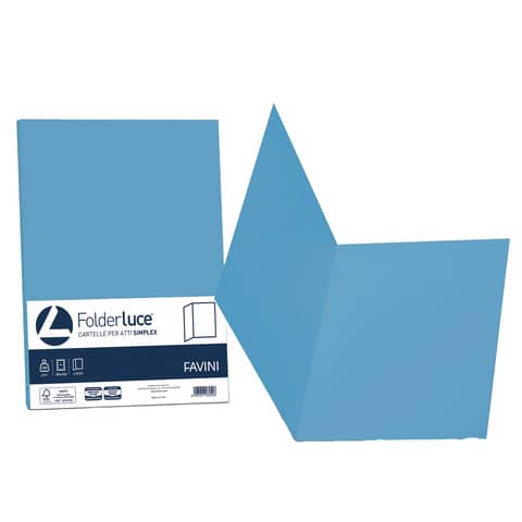 Cartellina semplice FAVINI FOLDER S cart 25x34cm azzurro 55 conf.50 - A50G664