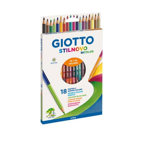 Matite colorate GIOTTO Stilnovo Bicolor  astuccio da 18 - F257200