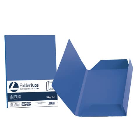 Cartellina 3 lembi Favini FOLDER 3L Luce blu prussia 62 conf.25 - A50K434