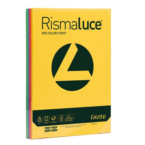 Carta colorata Favini Rismaluce colori f Risma da 125 fogli - A67X114