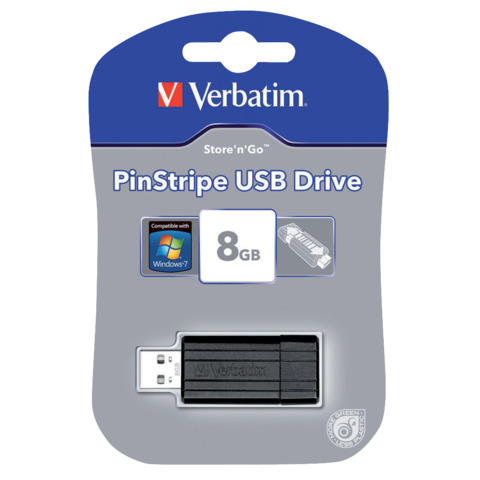 Chiavetta USB PinStripe 2.0 Verbatim 8 G 49062