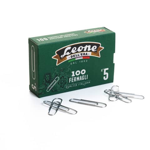 Fermagli Leone Dell'Era in acciaio zinca zinco brillante scatola da 100 pz. - FZ5