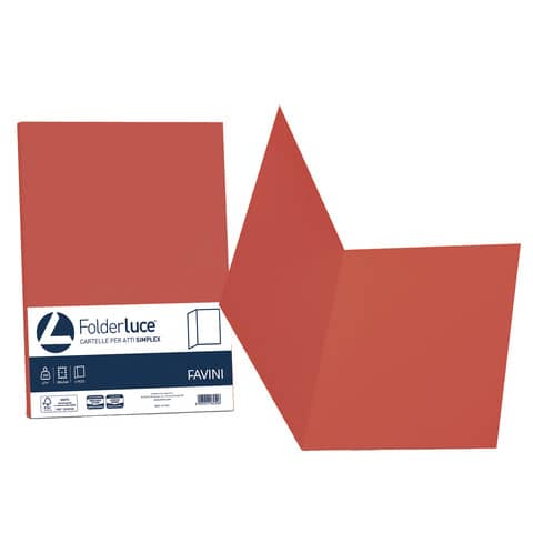 Cartellina semplice FAVINI FOLDER S cart 25x34cm scarlatto 61 conf.50 - A50C664
