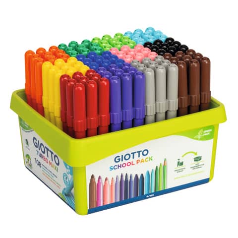 Pennarelli GIOTTO Turbo Maxi punta gross Schoolpack da 108 - F524000