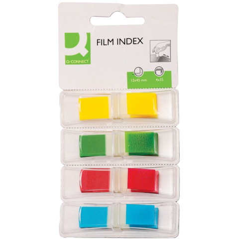 Segnapagina in blister Q-Connect neon 12 blister 4 blocchetti da 35 - KF03631