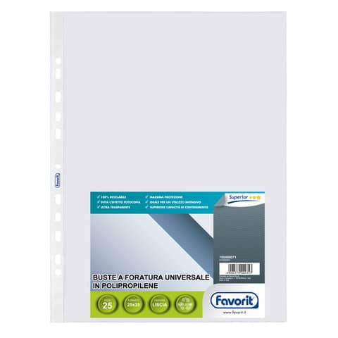 Buste trasp. a foratura universale FAVOR conf. da 25 - 100460071