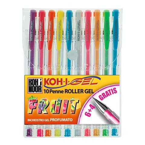 Penne gel colori profumati KOH-I-NOOR 0, conf.10 - NAGP10F