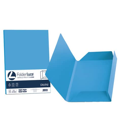 Cartellina 3 lembi Favini FOLDER 3L Luce azzurro 55 conf.25 - A50G434
