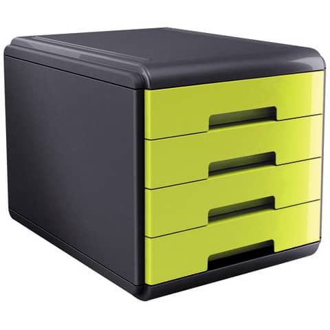 Cassettiera 4 cassetti ARDA Mydesk polis grigio/verde - 18P4PV