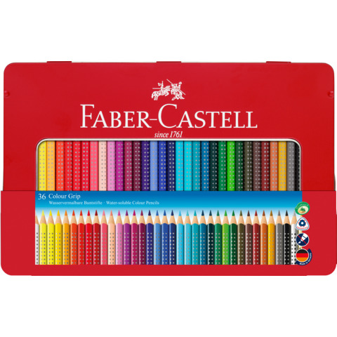 Matite colorate Faber-Castell Colour Gri astuccio di metallo da 36 - 112435