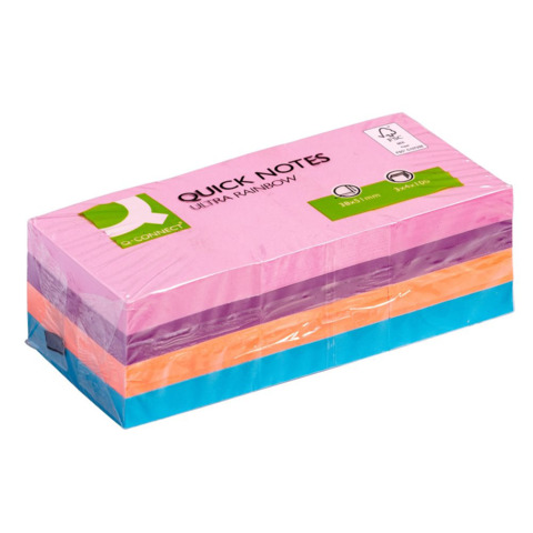 Foglietti riposizionabili Q-Connect 70 g 12 blocchetti da 100 ff - KF02516