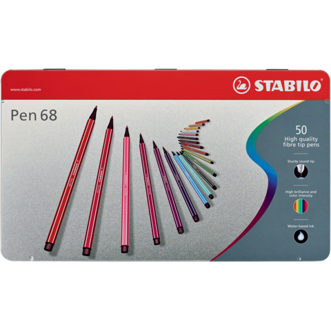 Pennarelli Stabilo Pen 68 1 mm scatola d Conf. 50 pezzi - 6850-6