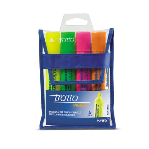 Evidenziatori TRATTO Video 1-5 mm assort busta da 4 - F830800