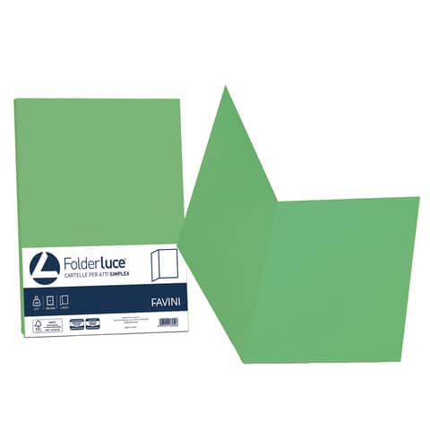 Cartellina semplice FAVINI FOLDER S cart 25x34cm verde 60 conf.50 - A50D664