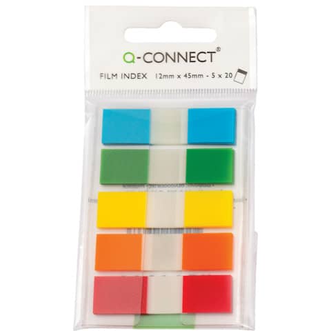 Segnapagina Q-Connect neon 12x45 mm 5 co blister 5 blocchetti da 20 - KF14966