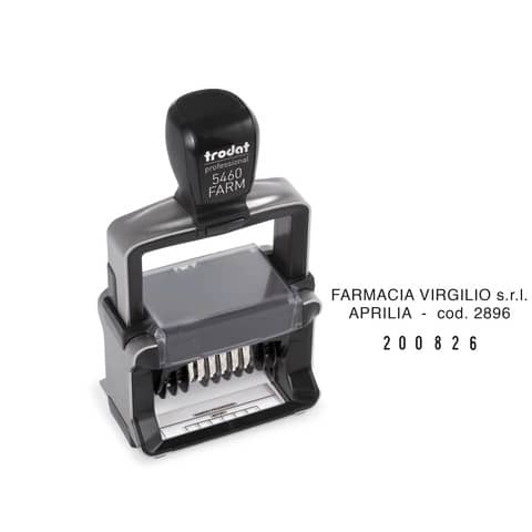 Datario autoinchiostrante Trodat Profess in acciaio inox 56x33 mm nero - 139703