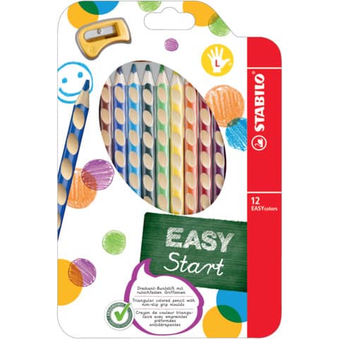 Matite colorate Stabilo EASYcolors per m astuccio da 12 - 331/12