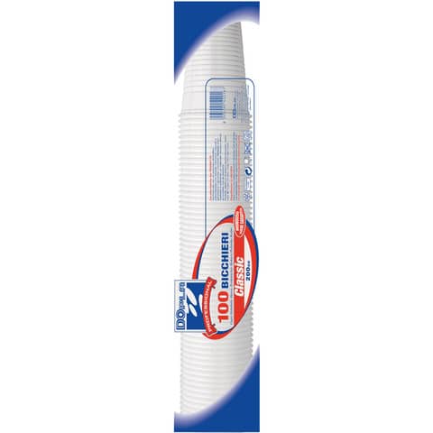Bicchieri monouso Dopla 200 ml in polist conf. 100 pezzi - 22639