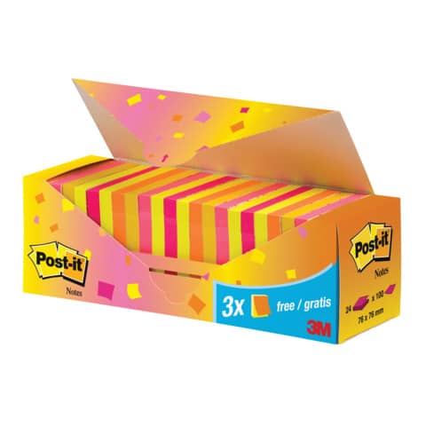 Foglietti colorati Post-it? Notes neon a + 3 gratis da 100 ff - CP 654-NP24