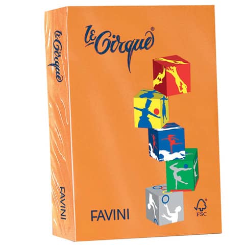 Carta colorata FAVINI LE CIRQUE per tutt arancio tropico 205 500 fogli - A71E504