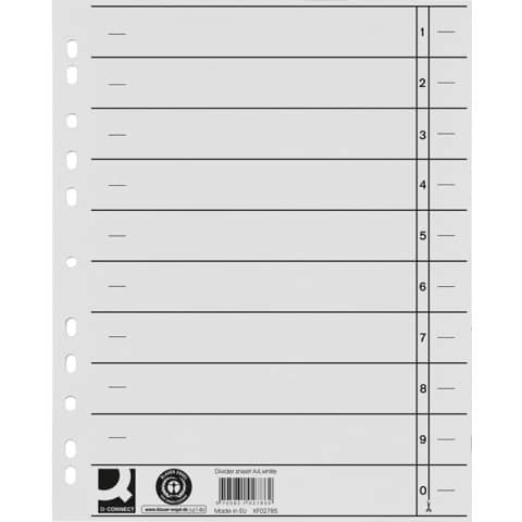 Separatore per archivio con perforazione bianco conf. da 100 - KF02785
