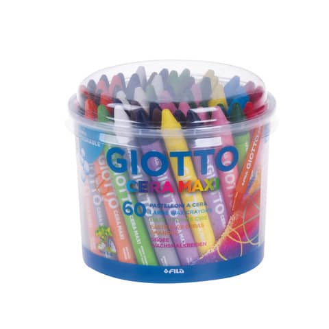 Pastelli a cera GIOTTO Maxi assortiti barattolo da 60 - F519200