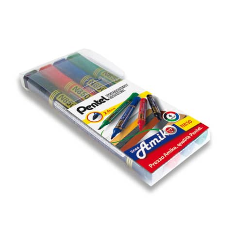 Marcatore permanente Pentel N850 punta c 4 pezzi - 0100861