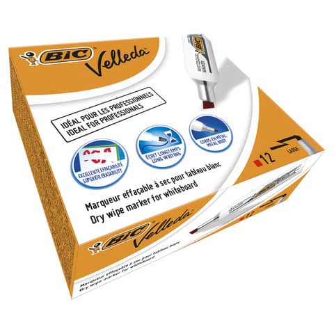 Marcatore per lavagne bianche BIC Velled mm rosso - 9402961