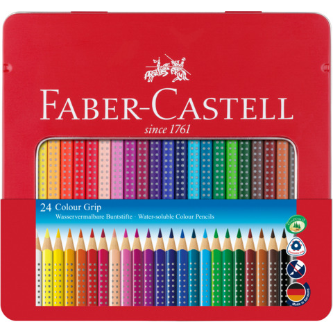 Matite colorate Faber-Castell Colour Gri astuccio di metallo da 24 - 112423