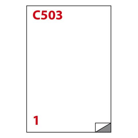 Etichette bianche MARKIN Copiatabu colla margine - 1 x foglio cf. 100 ff X210C503