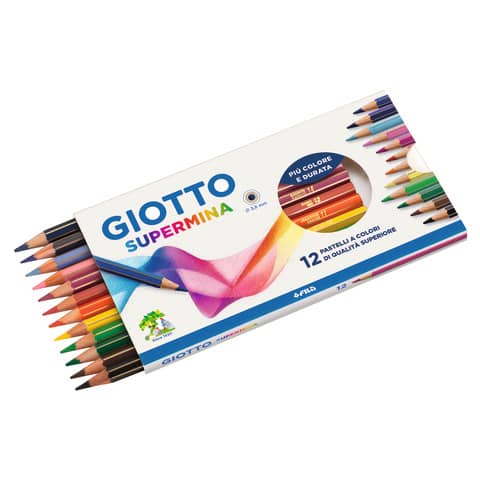 Matite colorate GIOTTO Supermina assorti astuccio da 12 - F235700