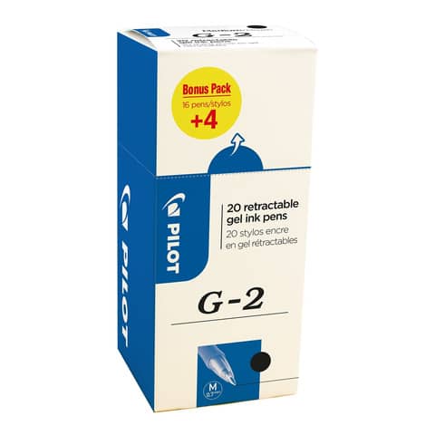 Penna gel a scatto Pilot Gel G-2 0,7 mm  Value Pack 16+4 GRATIS - 000017