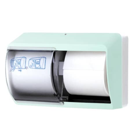 Distributore di carta igienica doppio ro 13 cm verde opalino - E-TO/OD-S