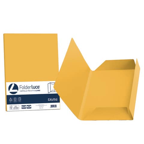 Cartellina 3 lembi Favini FOLDER 3L Luce giallo oro 52 conf.25 - A50H434