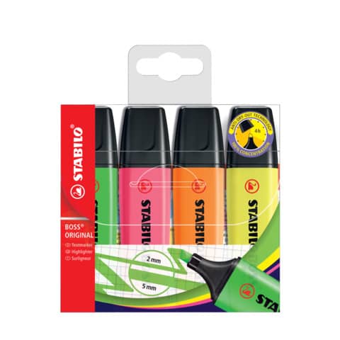Evidenziatori Stabilo Boss Original 2-5  astuccio da 4 - 70/4