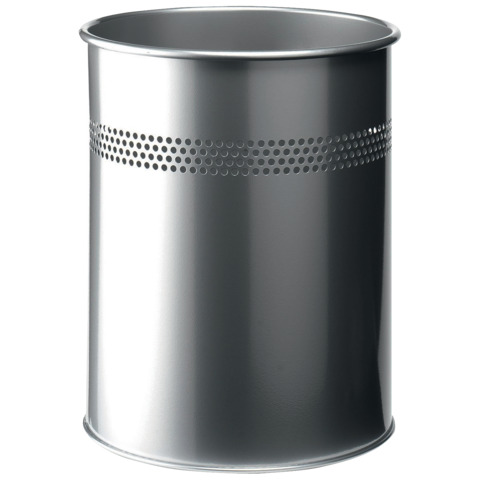 Cestino gettacarte DURABLE cilindrico co argento metallizzato - 330023