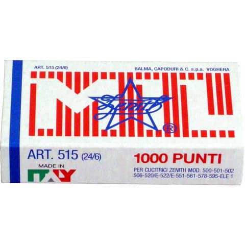 Scatola 1000 punti metallici ZENITH 515  0305151601