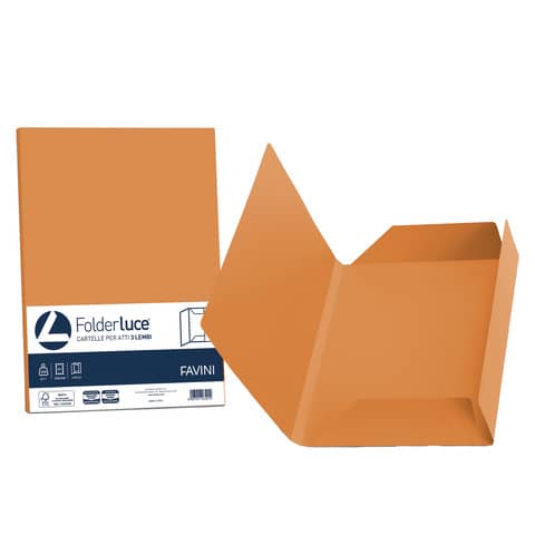 Cartellina 3 lembi Favini FOLDER 3L Luce arancio 56 conf.25 - A50E434