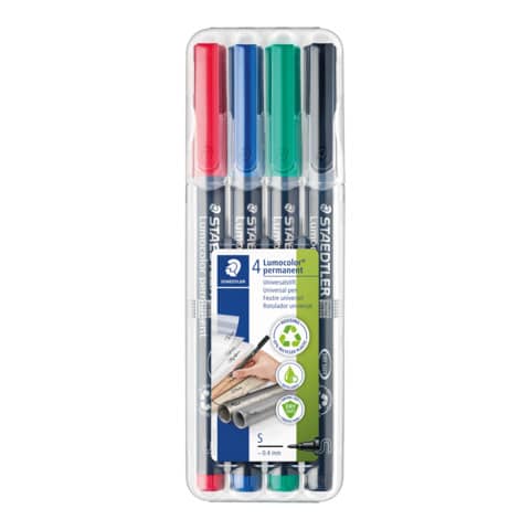 Penne a punta sintetica Staedtler Lumoco astuccio da 4 pezzi - 313 WP4